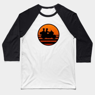 Retro Touring Motorcycle Couple Sunset Baseball T-Shirt